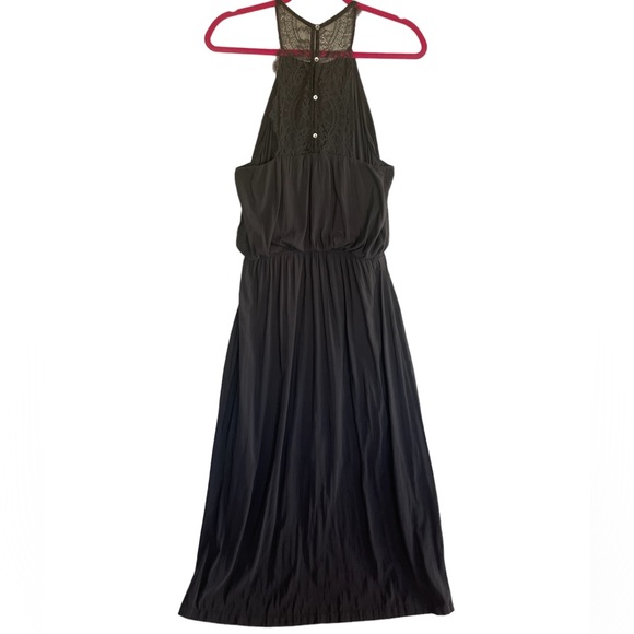 Lace Back Charcoal Dress - Picture 3 of 4